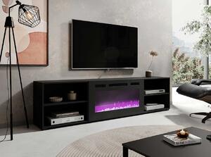 MEBLINE TV stolík POLO 200 EF čierny / krb čierny