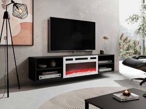 MEBLINE TV stolík POLO 180 EF čierny / krb biely