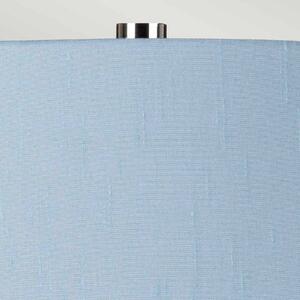 Textilná stolová lampa Isla leštený nikel/modrá