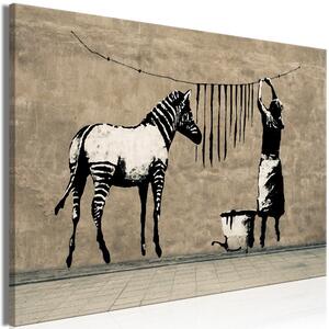 Obraz - Banksy: Umytá zebra na betóne 90x60