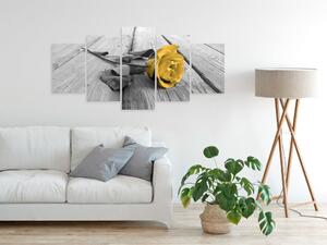 Obraz - Ruža na dreve - žltá 100x50