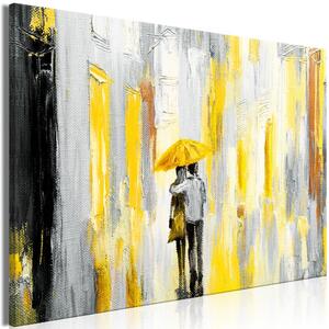 Obraz - Dáždnik lásky - žltý 90x60