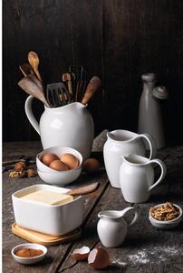 Biela porcelánová nádobka na maslo s dreveným vekom Maxwell & Williams Basic