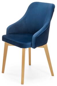 Jedálenská stolička TULIDU 2 dub medový/modrá