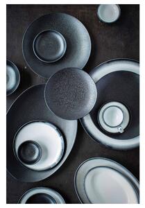 Čierny keramický hrnček s tanierikom Maxwell & Williams Caviar Granite, 250 ml