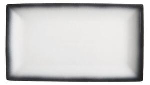 Bielo-čierny keramický tanier Maxwell & Williams Caviar, 34,5 x 19,5 cm