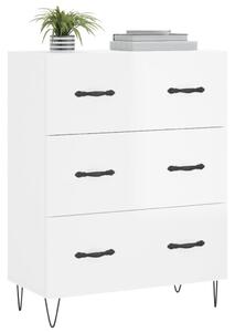 Komoda lesklá biela 69,5x34x90 cm spracované drevo