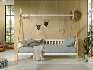 Biela detská posteľ so zábranou Vipack Tipi, 90 x 200 cm