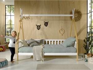 Biela detská posteľ so zábranou Vipack Tipi, 90 x 200 cm