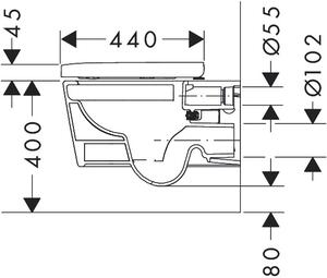 Hansgrohe EluPura Q - Závesné WC 540, AquaFall splachovanie, SmartClean + sedátko so SoftClose a QuickRelease, biela 61117450