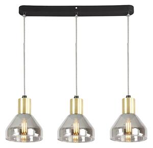 Čierno-zlatý závesný luster Gregory pre žiarovku 3x E14 – LED lustre a svietidlá > Kolekcie svietidiel > Kolekcia svietidiel GREGORY