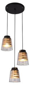 Čierno-zlatý závesný luster Fresno pre žiarovku 3x E27 s guľatou základňou – LED lustre a svietidlá > Kolekcie svietidiel > Kolekcia