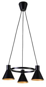 Čierno-zlatý závesný luster More pre žiarovku 3x E27 – LED lustre a svietidlá > Kolekcie svietidiel > Kolekcia svietidiel MORE
