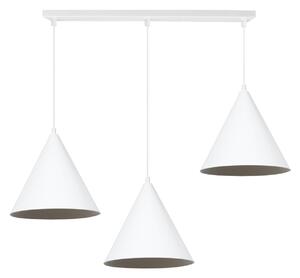 Závesné svietidlo Soho, 3x biele kovové tienidlo, (fi 25cm)