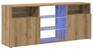 TV skrinka s LED dub artisan 120x30x50 cm kompozitné drevo