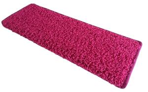 Vopi koberce Nášľapy na schody Color Shaggy ružový obdĺžnik, samolepiaci - 25x80 obdĺžnik (rozmer vrátane ohybu)
