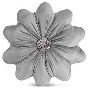 DEKORAČNÝ VANKÚŠ FLORES 5 Ø40 CM STRIEBORNÁ