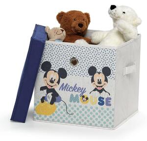 Detský textilný úložný box s víkem Domopak Disney Mickey, 30 x 30 x 30 cm