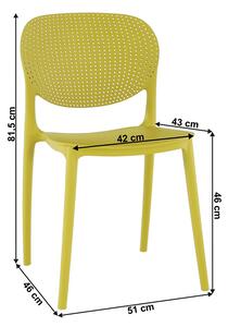Plastová jedálenská stolička Fedra New - žltá