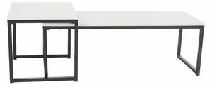 Konferenčný stolík (2 ks) Kastler New Typ 2 - matná biela / čierna