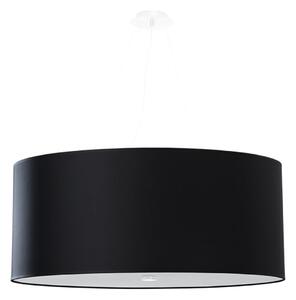 Závesné svietidlo Otto, 1x čierne textilné tienidlo, (biele sklo), (fi 70 cm)