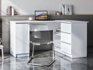 Rohový PC stolík Alsen - biela