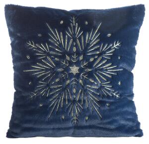 CHLPATÁ VIANOČNÁ DEKORAČNÁ OBLIEČKA NA VANKÚŠ SNOWFLAKE 45X45 VZOROVANÁ