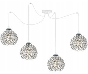Závesné svietidlo Crystal Spider, 4x strieborné krištáľové tienidlo, (chrómové uchytenie), w