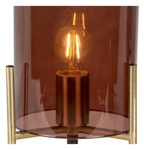 Hnedá sklenená stolová lampa Leitmotiv Bell, výška 30 cm