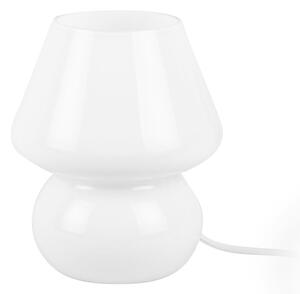 Biela sklenená stolová lampa Leitmotiv Glass, výška 18 cm