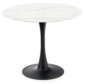Okrúhly jedálenský stôl Ambrosio - mramor / čierna