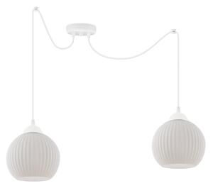 Závesné svietidlo Riffle Round Spider, 2x biele sklenené tienidlo, w