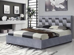 Čalúnená manželská posteľ s úložným priestorom Annabel 160 - sivá