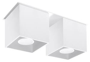 Stropné svietidlo Quad, 2x biele kovové tienidlo