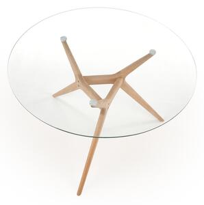 Okrúhly sklenený jedálenský stôl Ashmore - priehľadná / prírodná