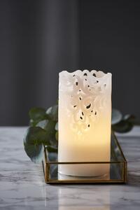 Vosková LED sviečka Clary White 15 cm