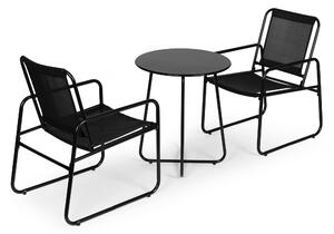ModernHome Set záhradného nábytku, dve stoličky, čierny stôl