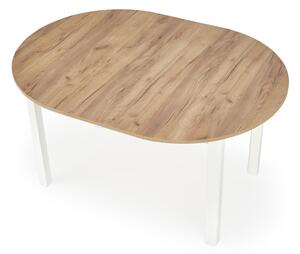Stôl okrúhly rozkladany 102-142 Ringo - Dub craft / Biely