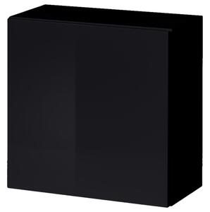 Závesná skrinka MATCH 3 čierna/čierna vysoký lesk