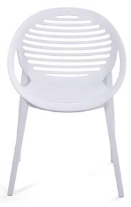 Záhradná jedálenská súprava pre 6 osôb s bielou stoličkou Joanna a stolom Strong, 210 x 100 cm