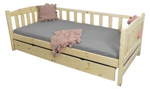 Wilsondo Detská posteľ so zábranou Oľga 2 - prírodná Rozmer: 200x90
