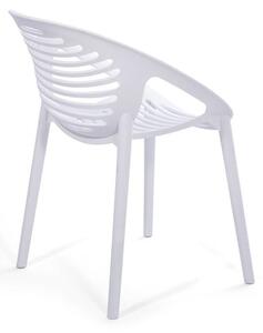 Záhradná jedálenská súprava pre 6 osôb s bielou stoličkou Joanna a stolom Strong, 210 x 100 cm