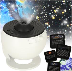KIK Hviezdny projektor planetárium USB LED, 12 diskov, automatické otáčanie