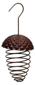 Závesné kŕmidlo pre vtáky Cone, 23x10 cm, plast/kov, hnedá