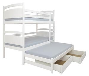 FA Poschodová posteľ s prístelkou Petra 2 200x90 - biela