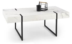 Konferenčný stolík Blanca - biely mramor / čierna
