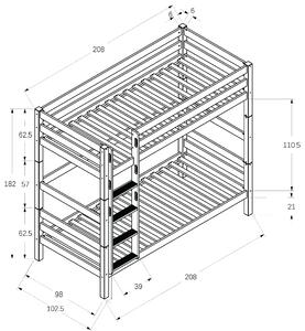 MF Poschodová posteľ Oliver 2 (200X90) Variant úložný box: Bez úložného boxu