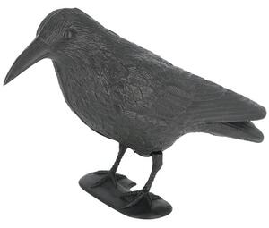 Záhradná figúrka z polyetylénu Crow, 21,5 cm, čierna