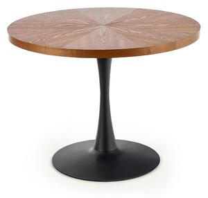 Okrúhly jedálenský stôl Carmelo - orech / čierna