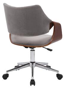 Kancelárska stolička s podrúčkami Colt - sivá (Velvet) / orech